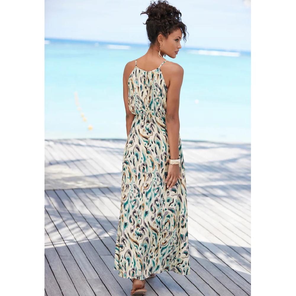 LASCANA Maxikleid aus gewebter Viskose leichtes Sommerkleid mit Alloverdruck Großer Ausverkauf