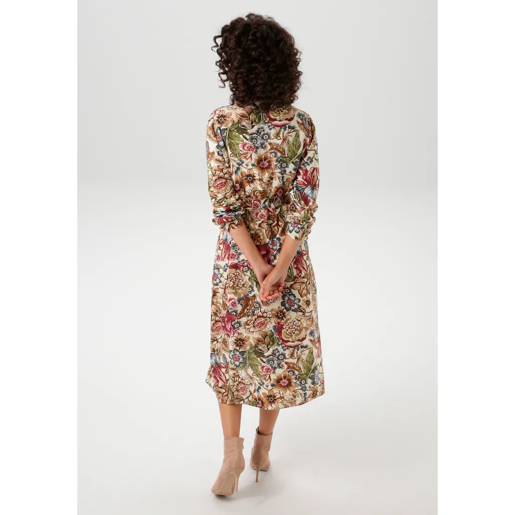 Aniston CASUAL Blusenkleid mit farbharmonischem großflächigen Blumendruck - NEUE KOLLEKTION Flash Sale