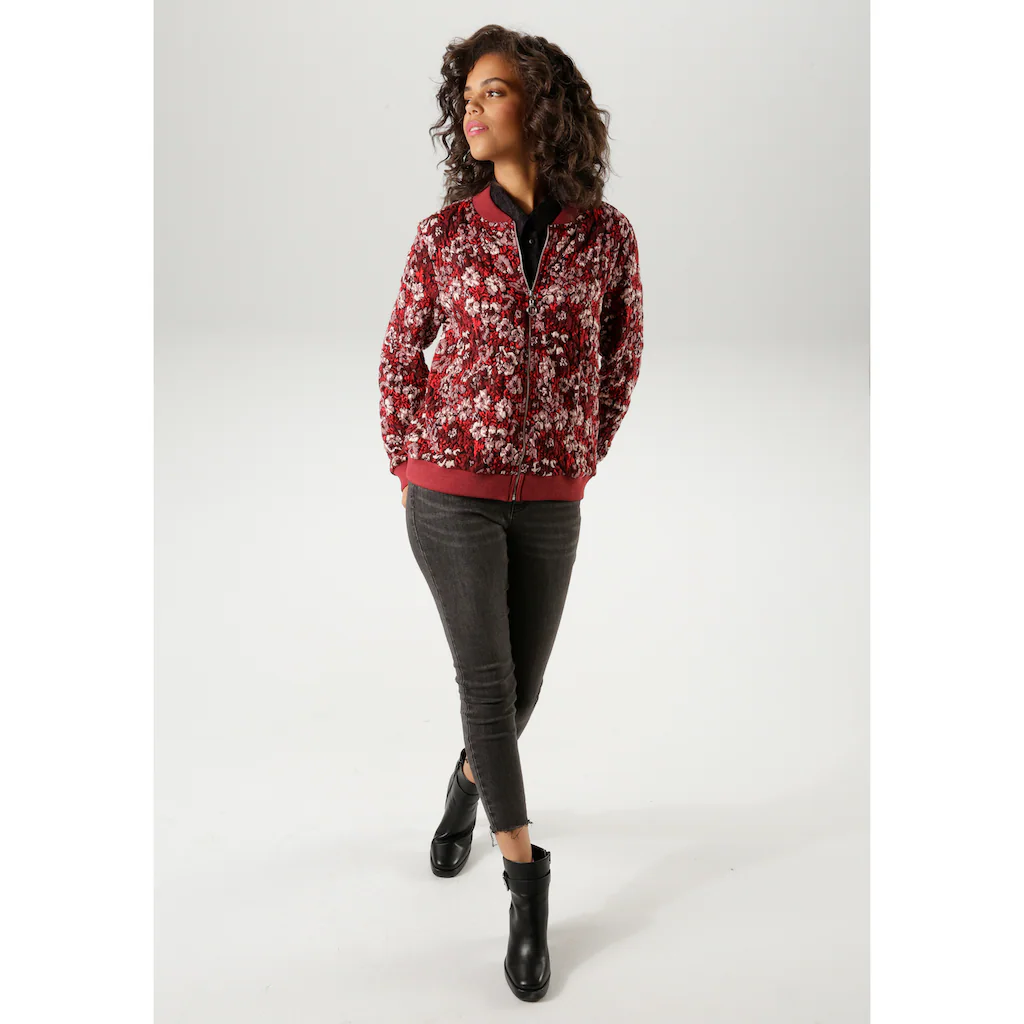 Aniston CASUAL Blouson mit kunstvollem Blumenmuster - jedes Teil ein Unikat Bestseller