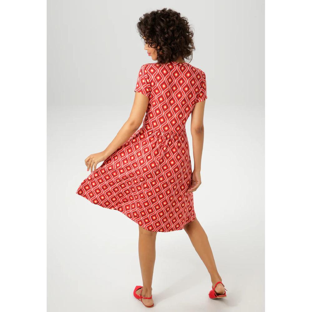 Aniston CASUAL Sommerkleid mit farbharmonischem Retro-Druck - NEUE KOLLEKTION Super Sparpreis