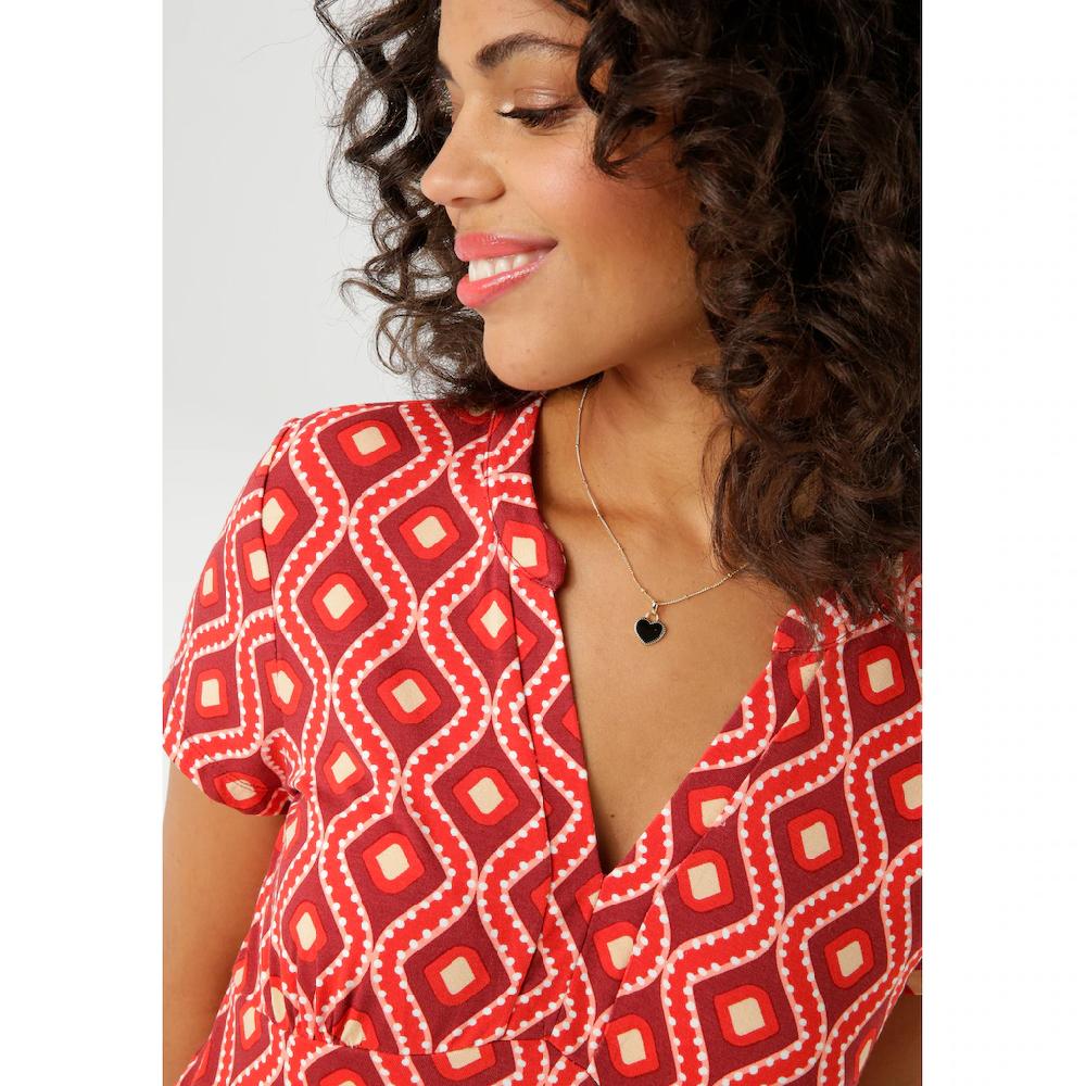 Aniston CASUAL Sommerkleid mit farbharmonischem Retro-Druck - NEUE KOLLEKTION Super Sparpreis