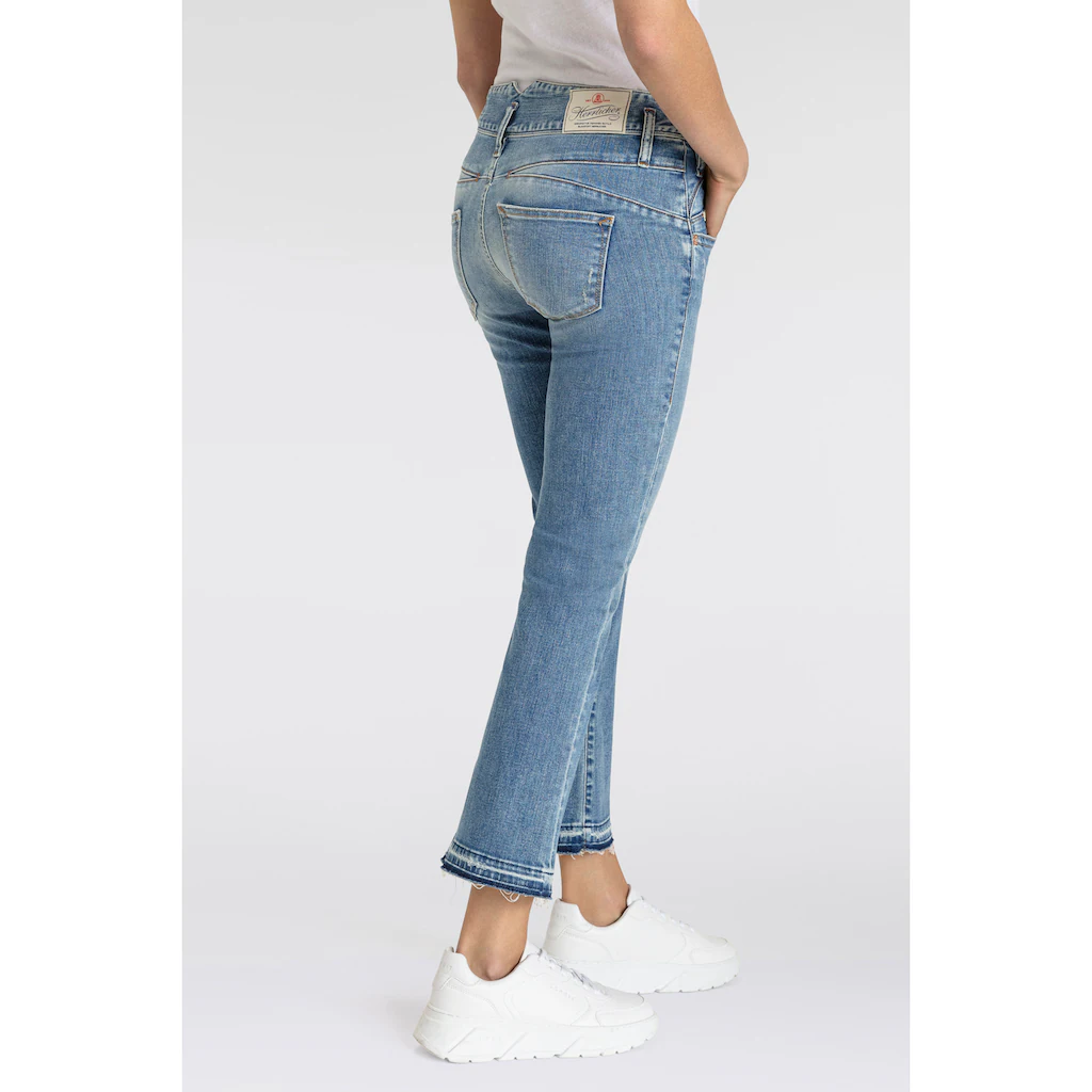 Herrlicher Bootcut-Jeans »Pearl Boot Cropped Organic Denim« mit offenem Saum Bis zu 55% Rabatt