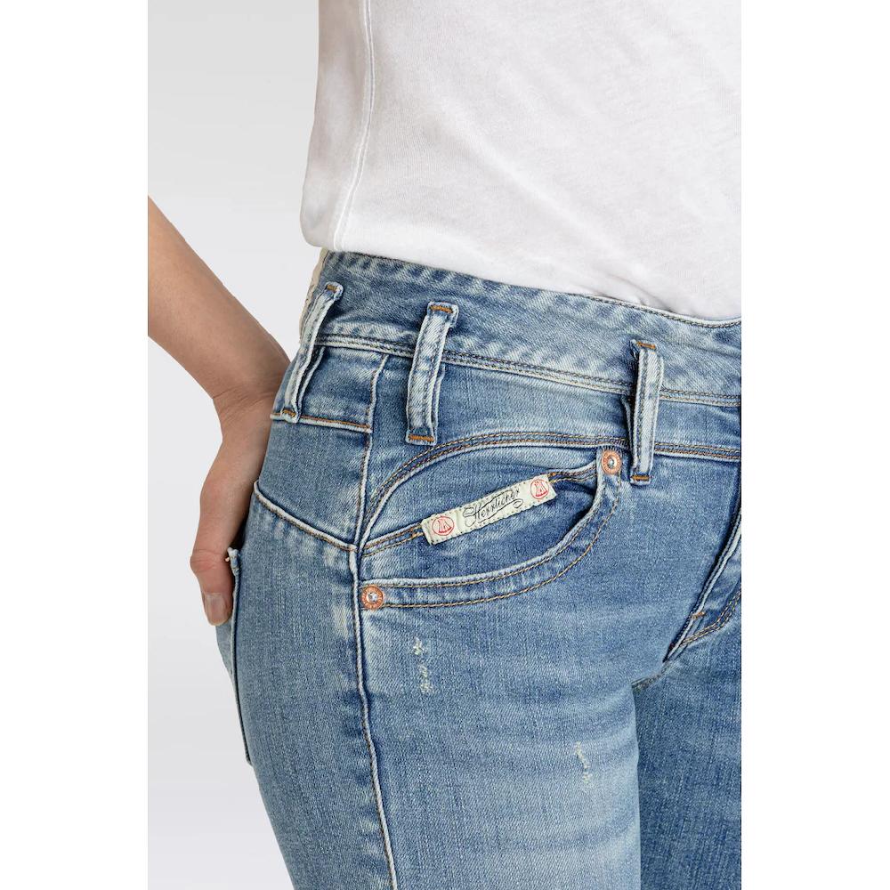 Herrlicher Bootcut-Jeans »Pearl Boot Cropped Organic Denim« mit offenem Saum Bis zu 55% Rabatt