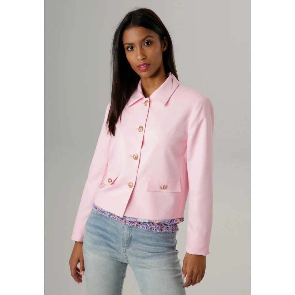 Aniston SELECTED Kurzblazer mit rosegoldfarbenen Knöpfen Super Rabatt