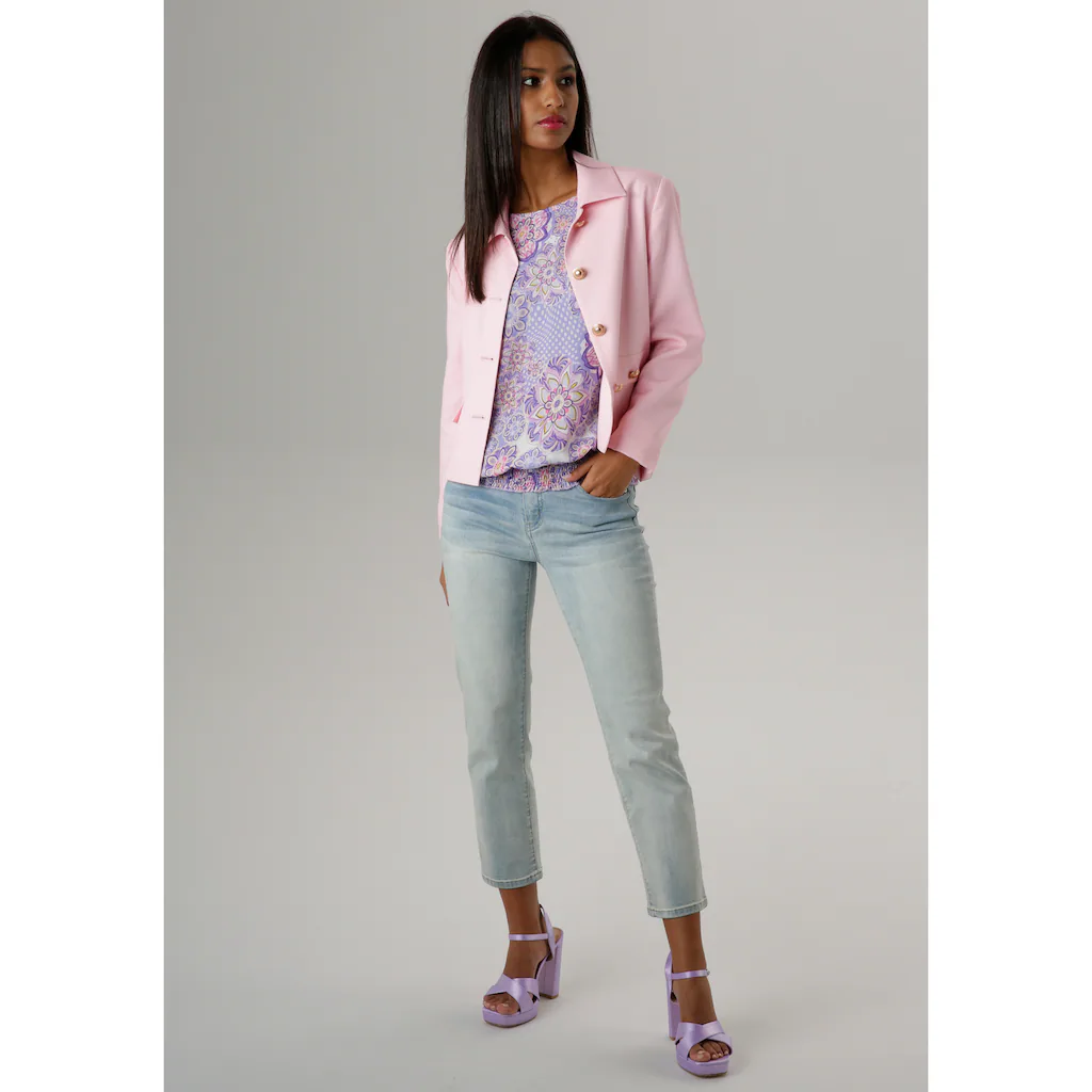 Aniston SELECTED Kurzblazer mit rosegoldfarbenen Knöpfen Super Rabatt
