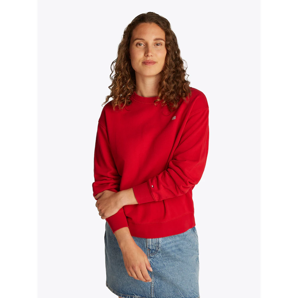 Tommy Hilfiger Sweatshirt »REG CONTRAST FLAG SWEATSHIRT« mit Logo-Flag Im Verkauf
