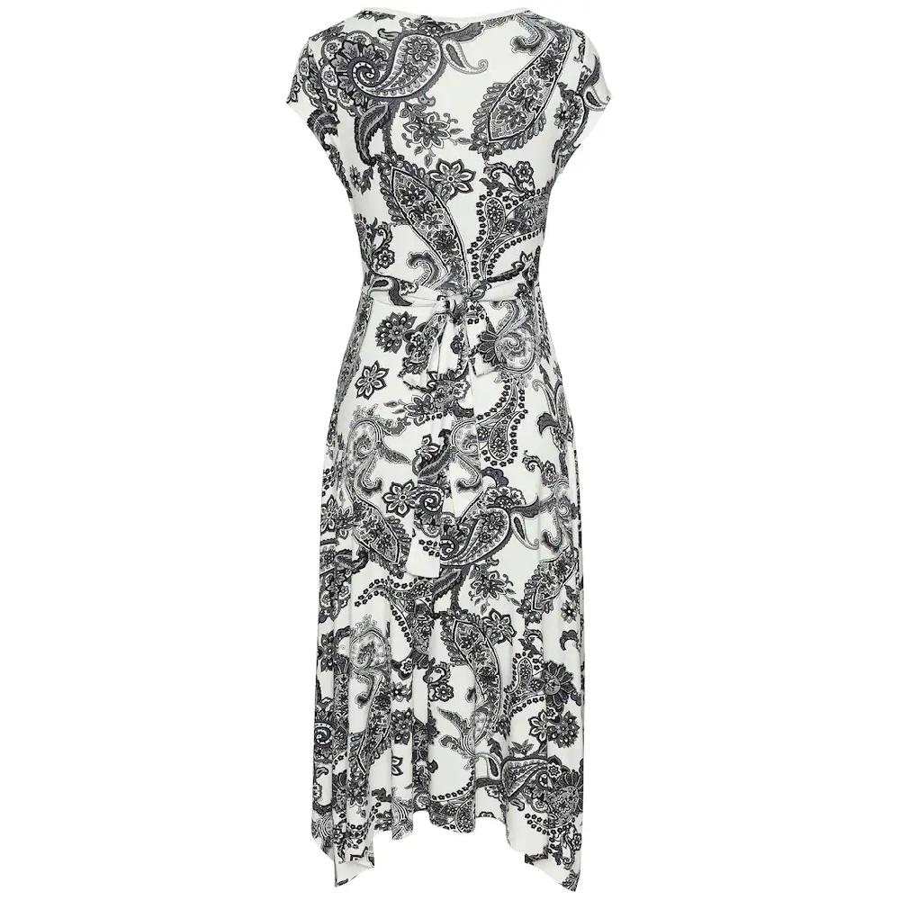 LASCANA Sommerkleid mit Zipfelsaum und Schleife in der Taille Strandkleid Paisley-Muster Schlussverkauf