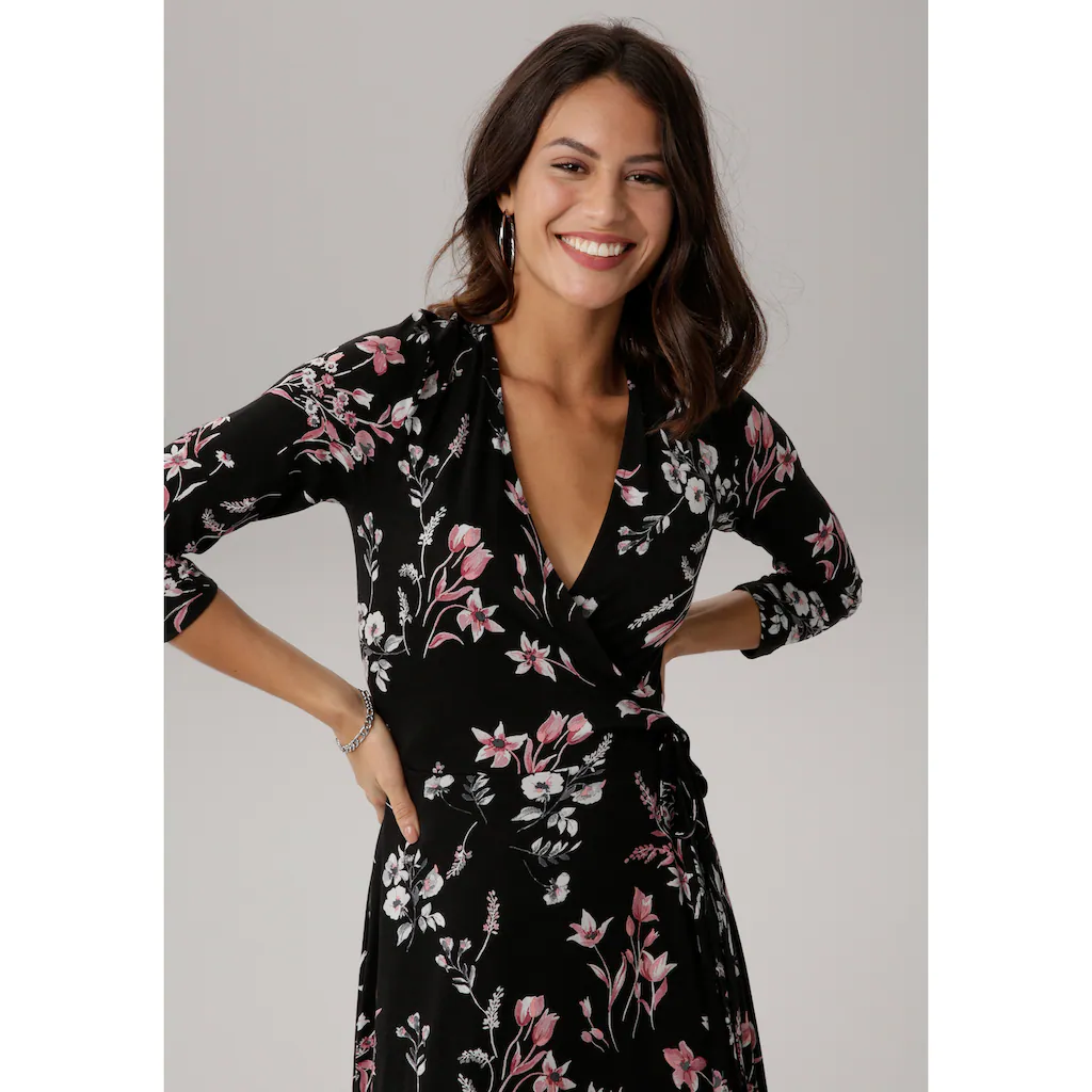 Laura Scott Jerseykleid figurbetonter Schnitt geblümtes Design aus Single Jersey Meist gekauft