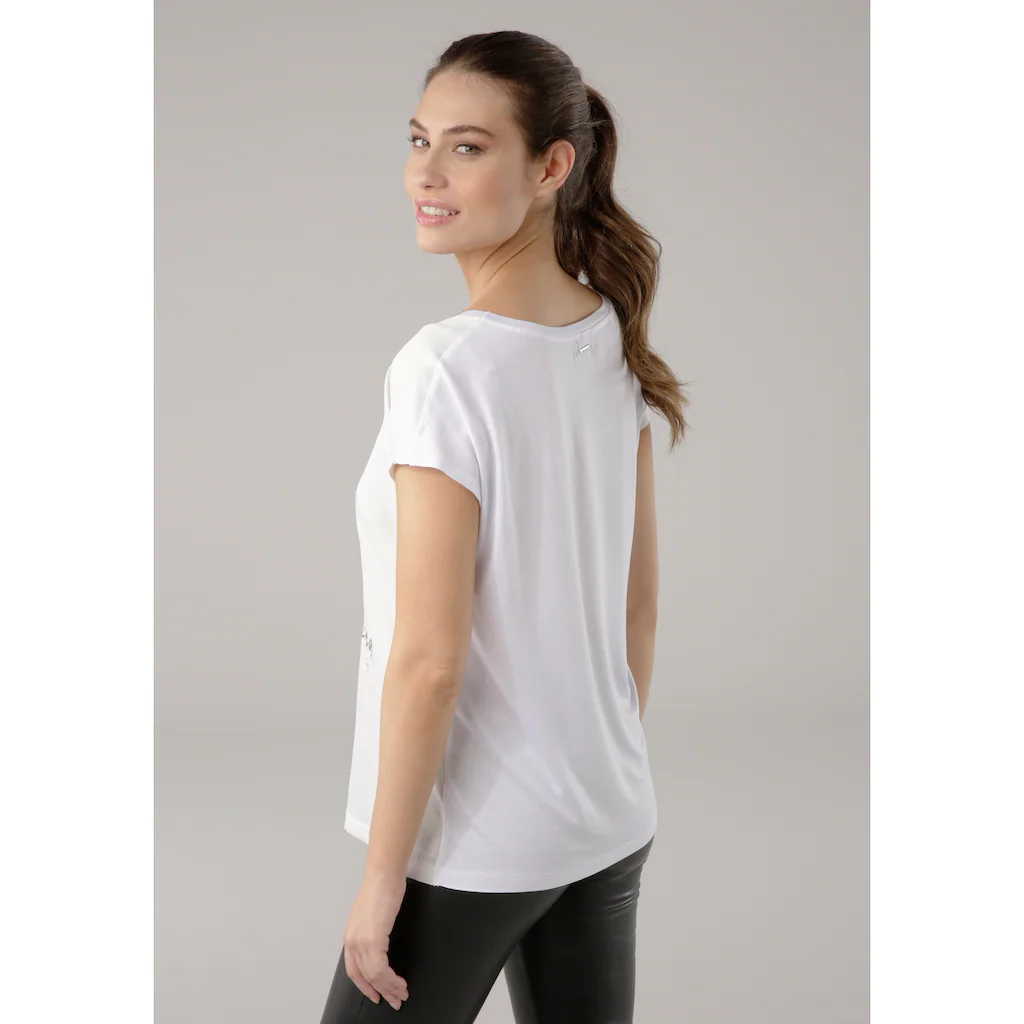 Laura Scott Shirtbluse aus Satin mit dezentem Aufdruck Exklusivangebot