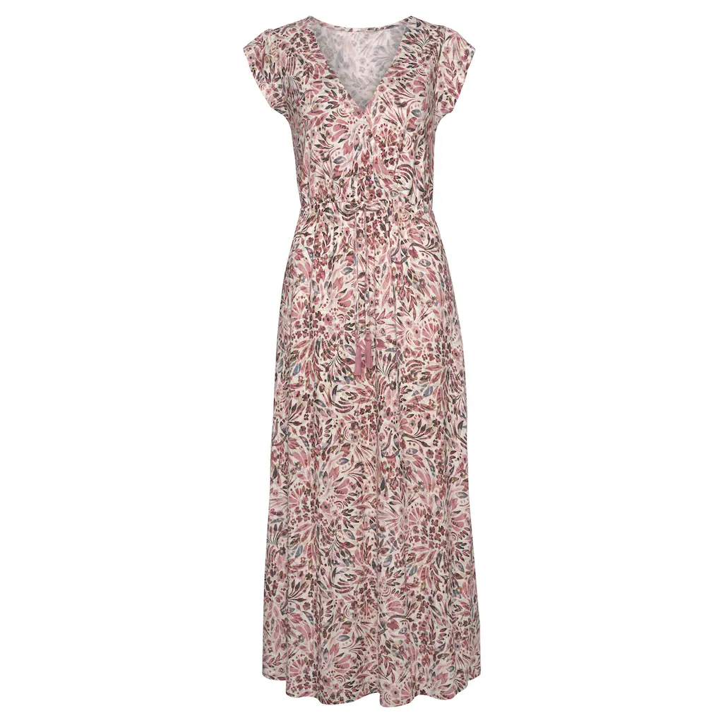 Vivance Maxikleid mit floralem Druck und Schlitz Jerseykleid Sommerkleid Strandkleid Cyber Monday