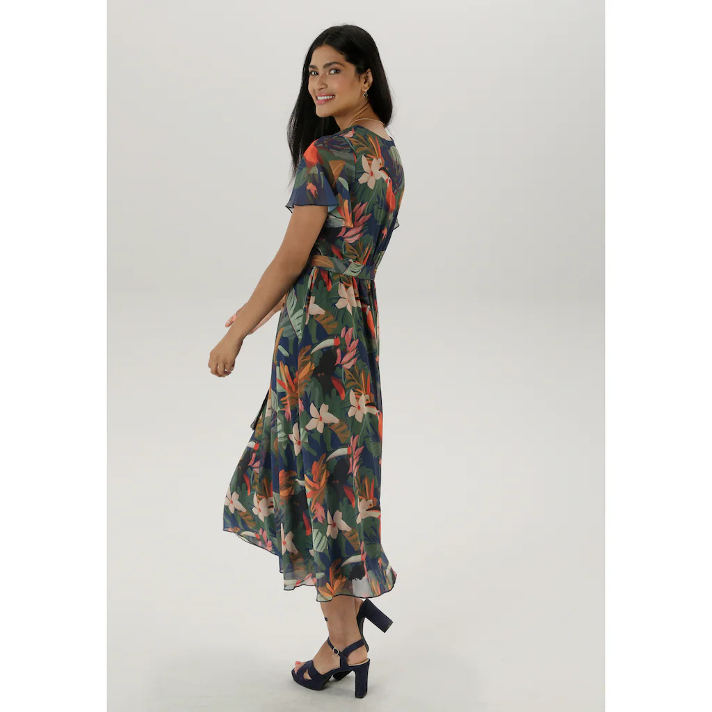 Aniston SELECTED Wickelkleid mit blickdichtem Jerseyfutter - NEUE KOLLEKTION Zeitlich begrenztes Angebot