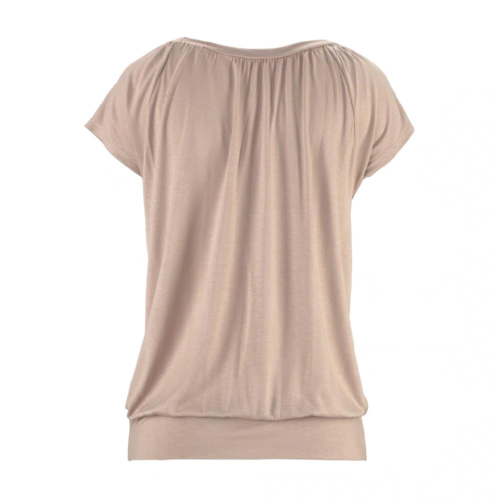 LASCANA V-Shirt mit breitem Gummizugbund T-Shirt mit V-Ausschnitt Basic Blitzangebot