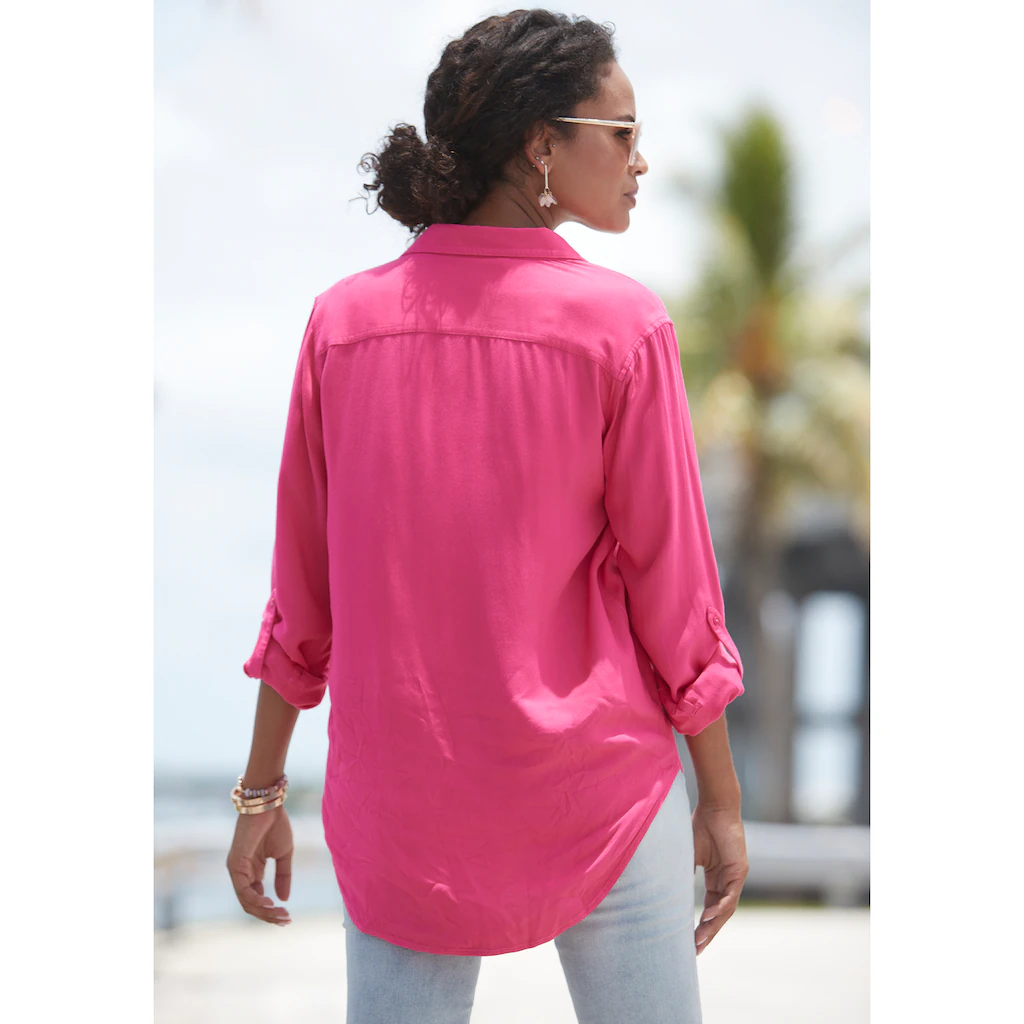 Vivance Hemdbluse aus softer Lyocellqualität luftige Damenbluse casual-chic Letzter Tag