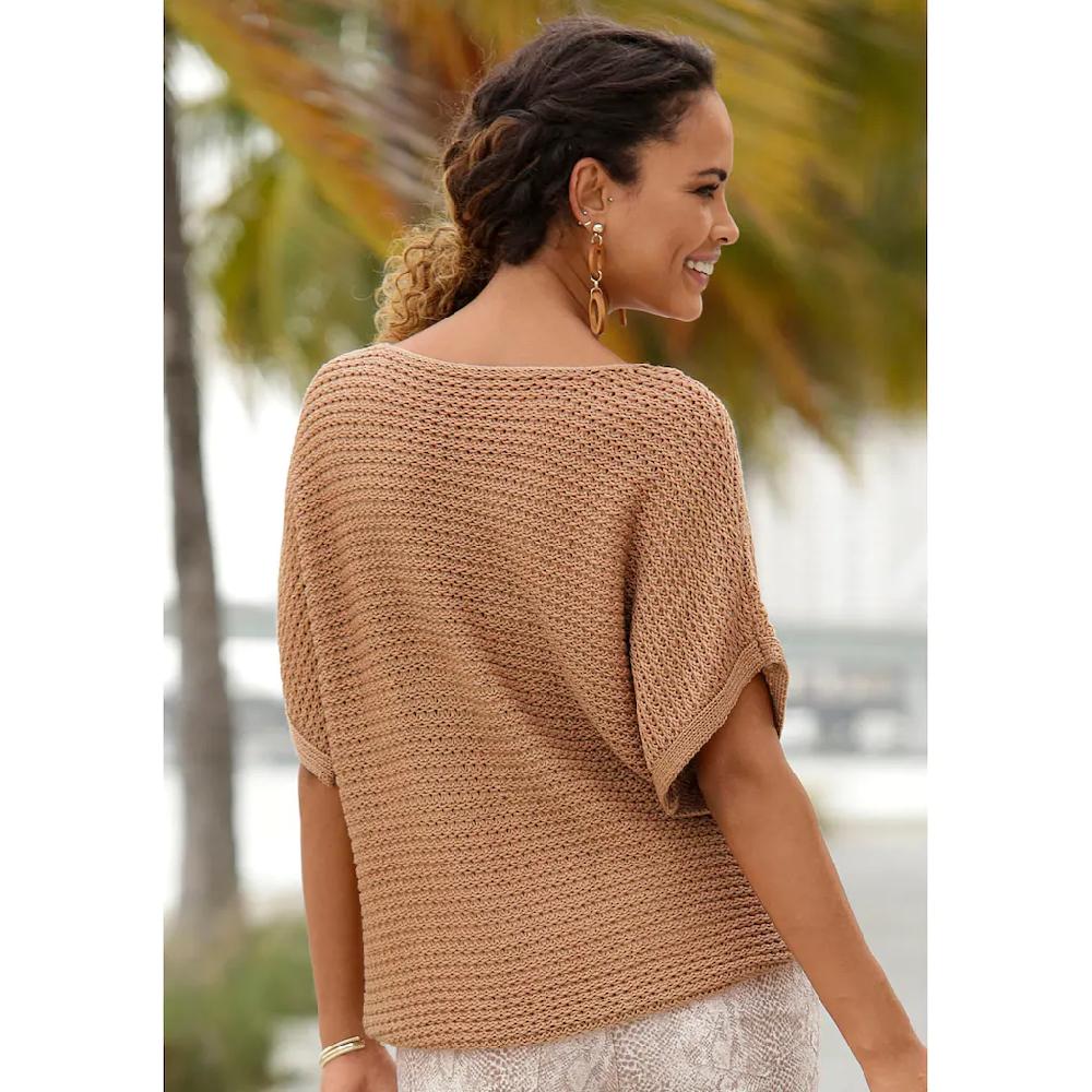 LASCANA Kurzarmpullover in luftigem Ajourstrick Strickpullover sommerlich Bis zu 50% Rabatt