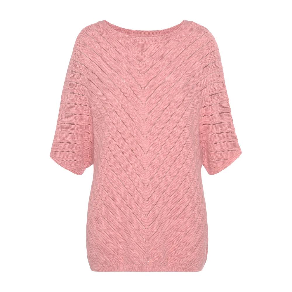 LASCANA Ajourpullover mit kurzen Ärmeln lockerer Strickpullover aus Baumwolle Bis zu 65% Rabatt