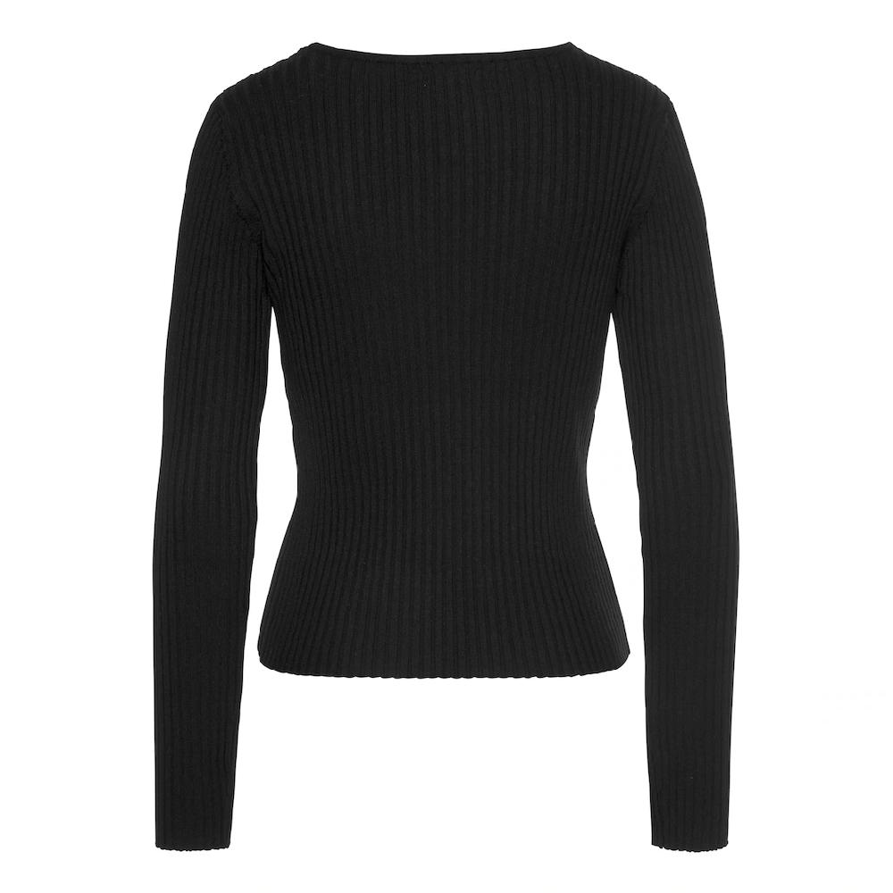 LASCANA V-Ausschnitt-Pullover mit Zierperlen figurbetonter Strickpullover elastisch Nur für heute