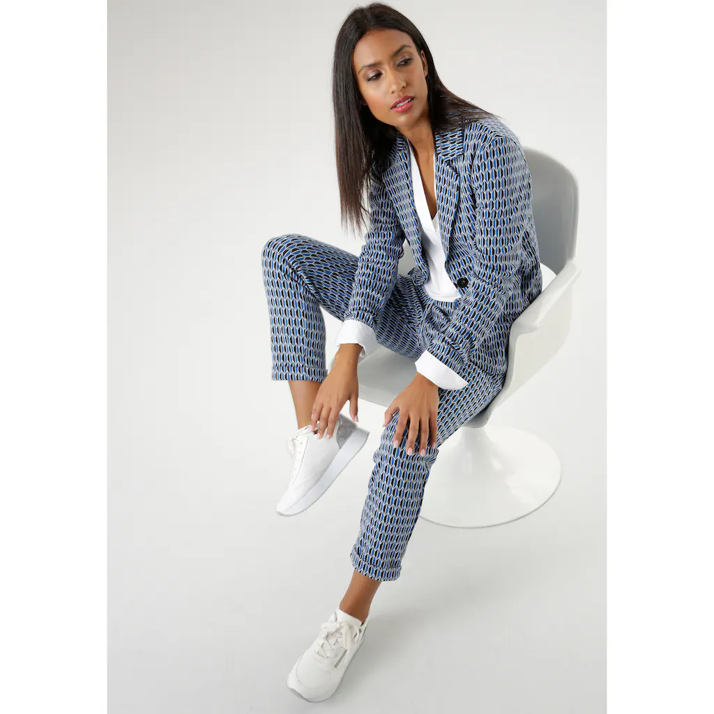 Aniston SELECTED Kurzblazer mit grafischem Allover-Muster Black Friday Preise