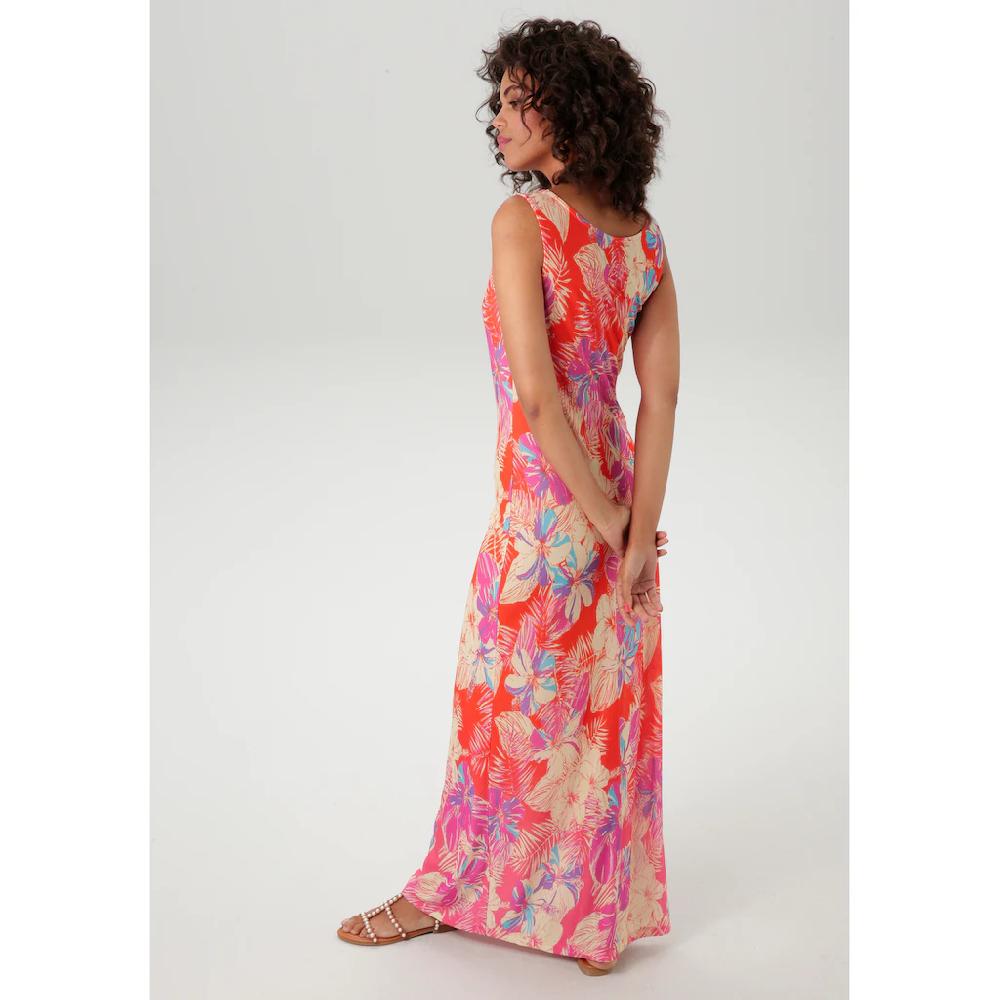 Aniston CASUAL Sommerkleid mit farbenfrohen Blumendruck - jedes Teil ein Unikat - NEUE KOLLEKTION Limitierter Zeitrabatt