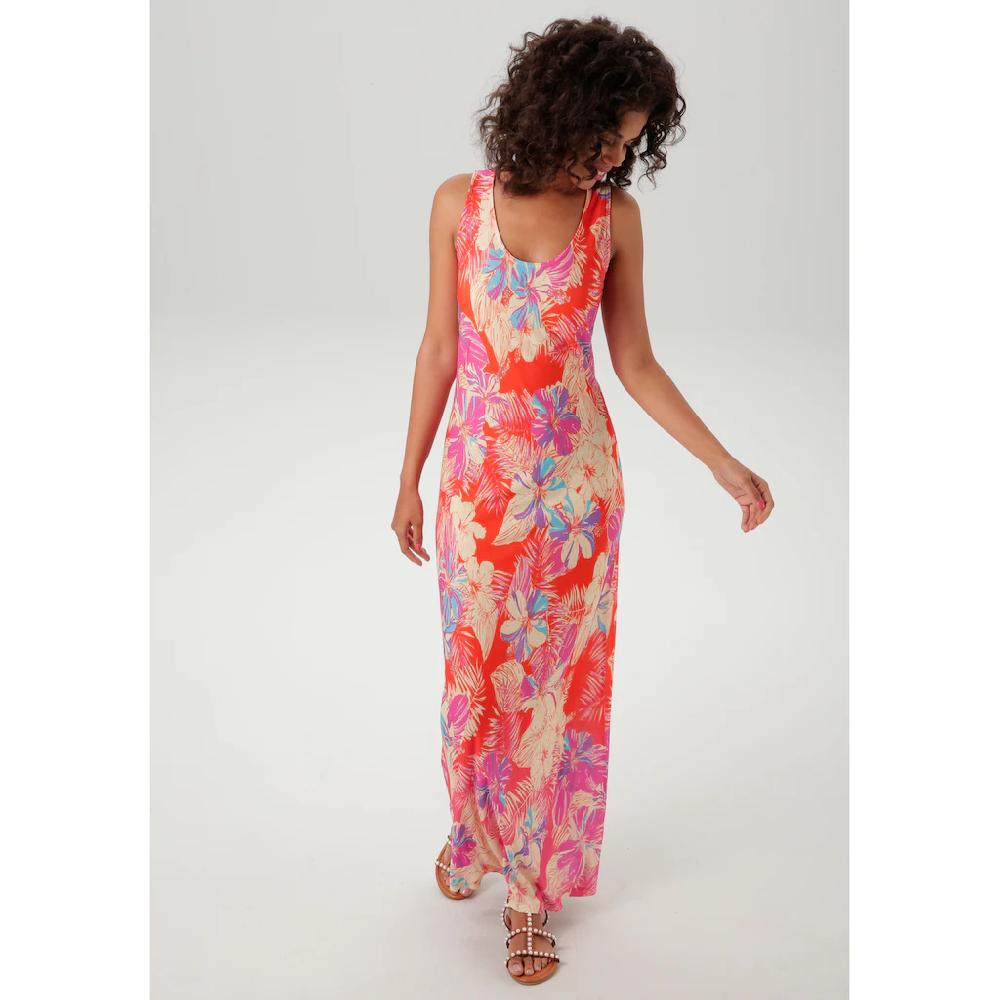Aniston CASUAL Sommerkleid mit farbenfrohen Blumendruck - jedes Teil ein Unikat - NEUE KOLLEKTION Limitierter Zeitrabatt