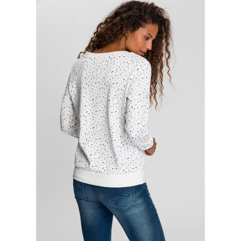 KangaROOS Sweatshirt Langarm bedruckt Rundhalsausschnitt aus Interlockmaterial Fabrik Onlineshop