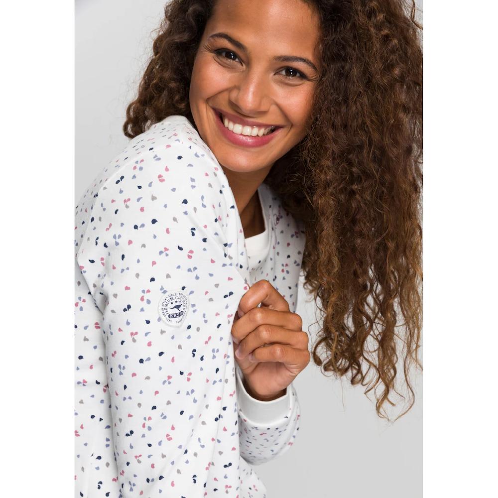 KangaROOS Sweatshirt Langarm bedruckt Rundhalsausschnitt aus Interlockmaterial Fabrik Onlineshop