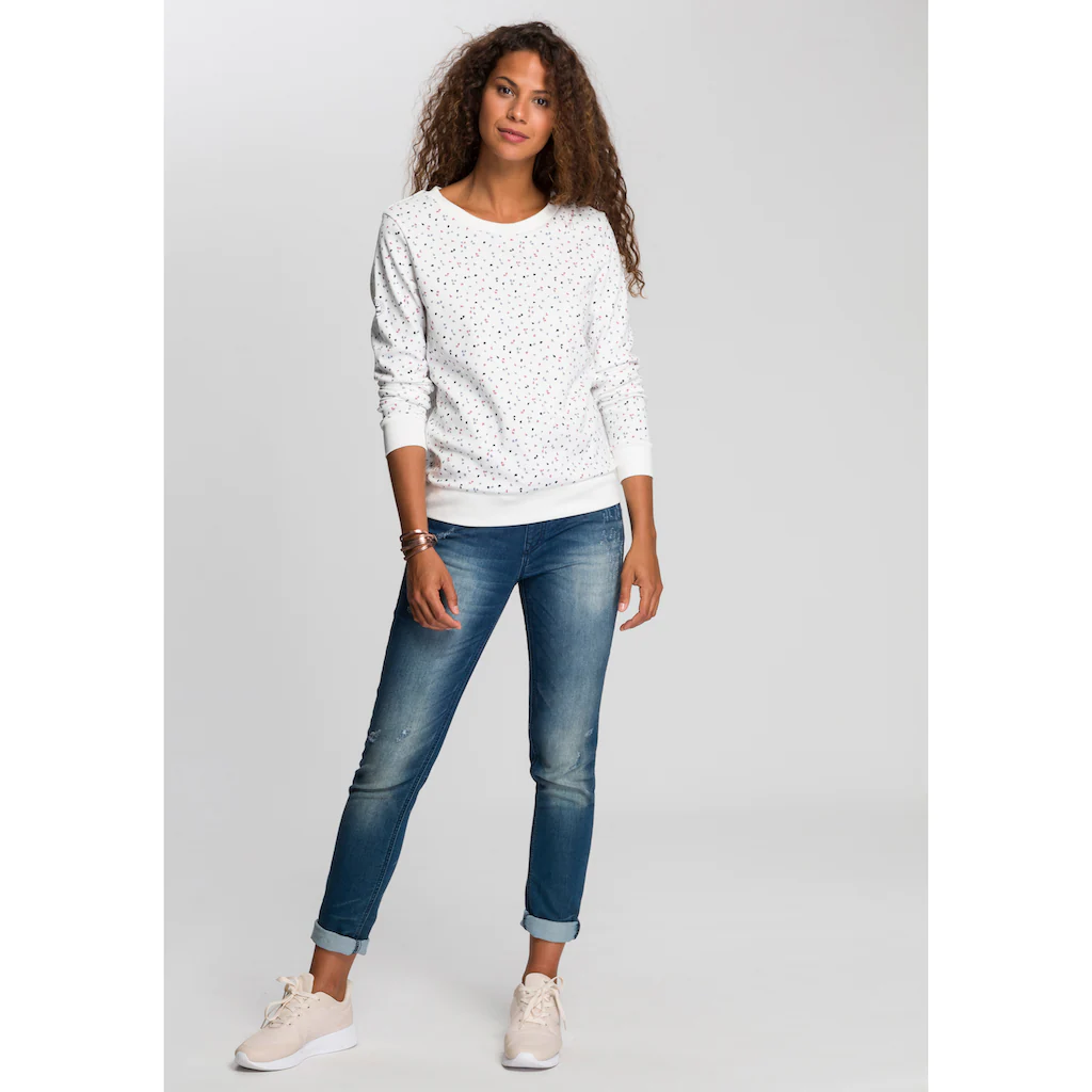 KangaROOS Sweatshirt Langarm bedruckt Rundhalsausschnitt aus Interlockmaterial Fabrik Onlineshop