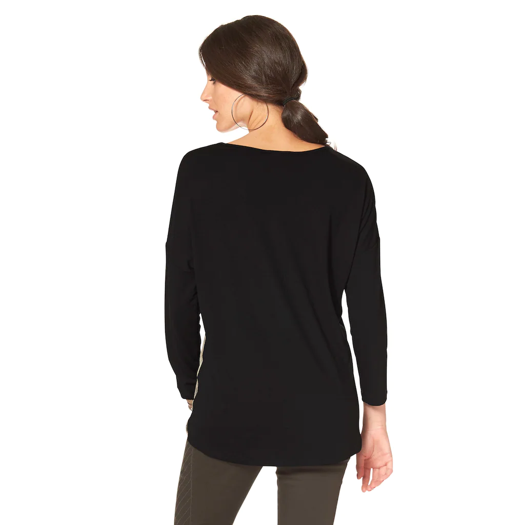 Aniston CASUAL Langarmshirt mit femininem Frontdruck Sonderangebot