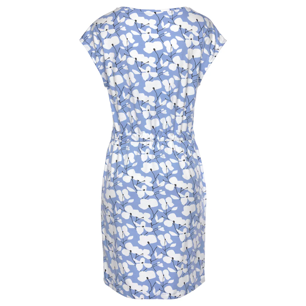 Beachtime Jerseykleid mit Blumenmuster und Taschen Sommerkleid aus Baumwoll-Mix Preisnachlass