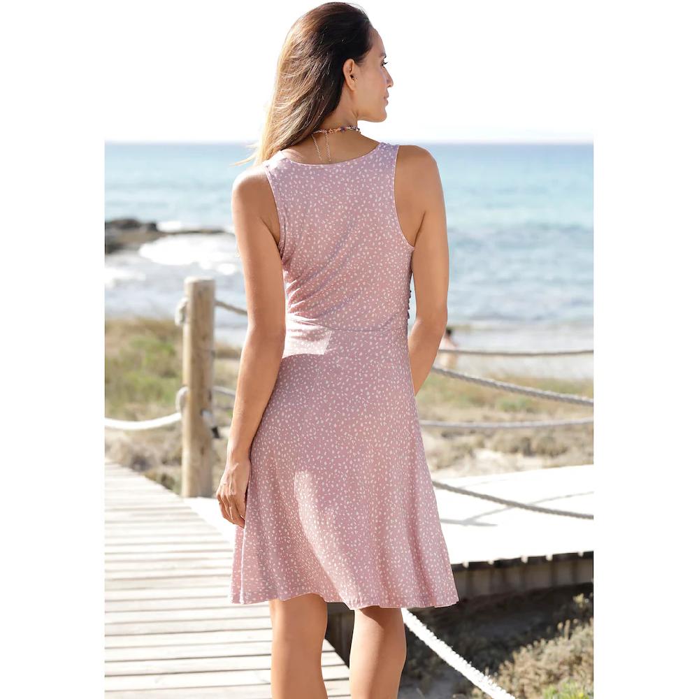 Vivance Jerseykleid mit Alloverdruck in Wickeloptik Sommerkleid Strandkleid Saisonschlussverkauf