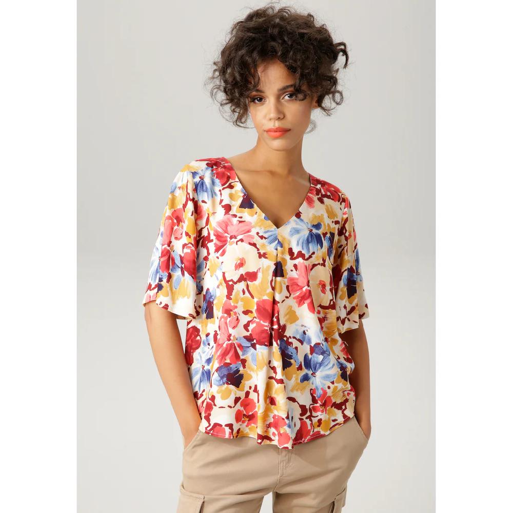Aniston CASUAL Schlupfbluse mit farbintensiven Blüten bedruckt Top Angebot