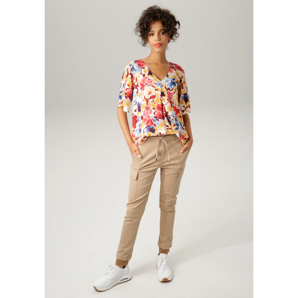 Aniston CASUAL Schlupfbluse mit farbintensiven Blüten bedruckt Top Angebot