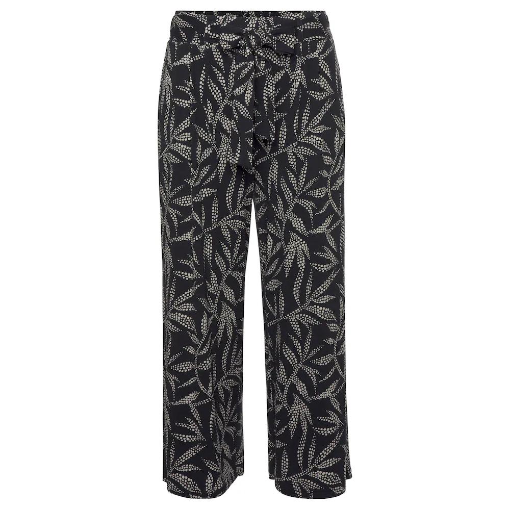 LASCANA Culotte (mit Bindegürtel) mit Blätterdruck luftige Sommerhose in 7/8-Länge Strandhose Große Rabatte