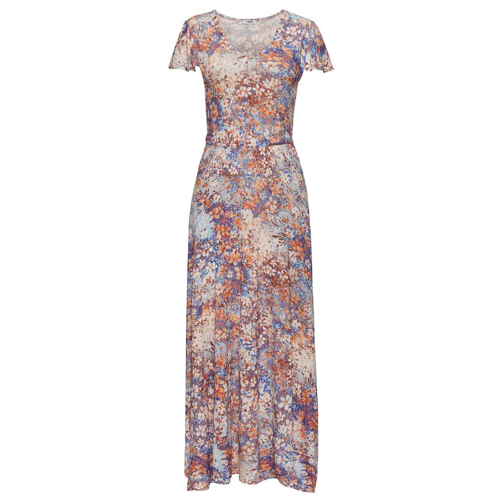 Buffalo Maxikleid mit asymmetrisch fallendem Saum Sommerkleid mit Alloverprint Sonderangebote