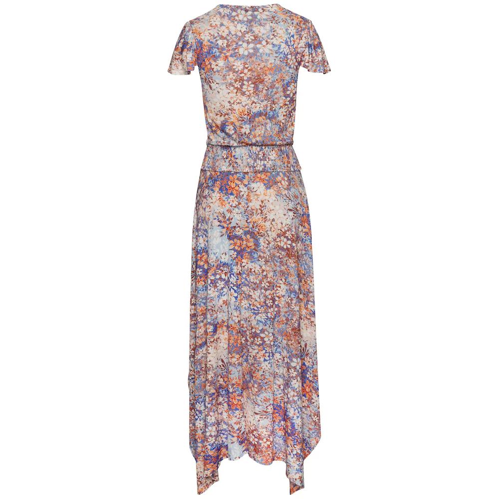 Buffalo Maxikleid mit asymmetrisch fallendem Saum Sommerkleid mit Alloverprint Sonderangebote