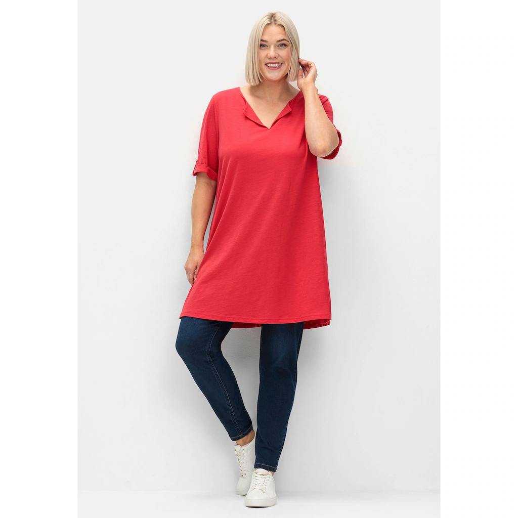 Sheego Longshirt »Große Größen« mit geschlitztem Ausschnitt VIP-Rabatte