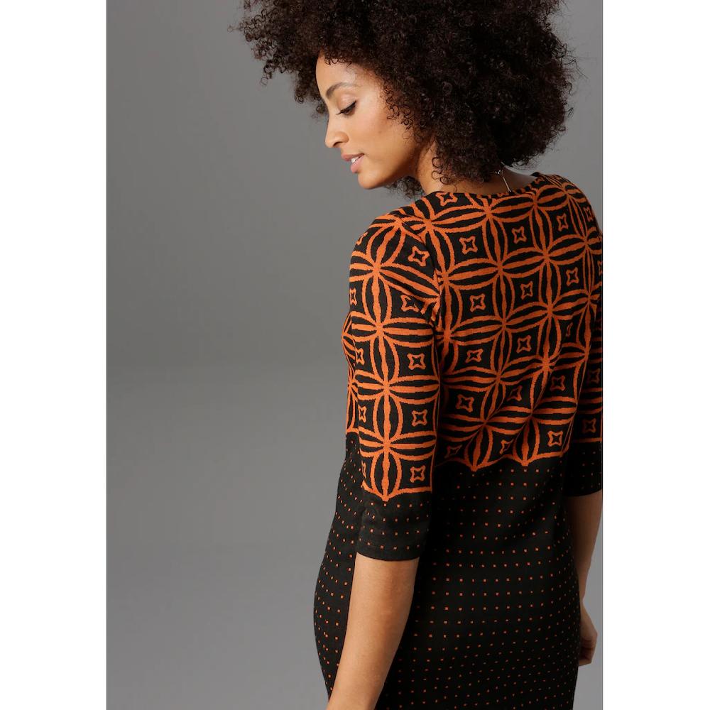 Aniston SELECTED Jerseykleid mit modernem Muster- und Punkte-Design Bis zu 50% Rabatt