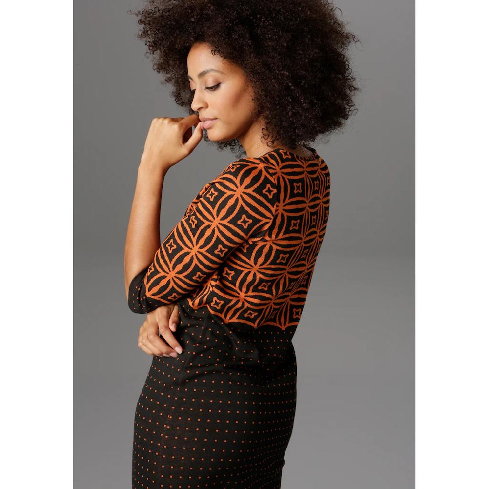 Aniston SELECTED Jerseykleid mit modernem Muster- und Punkte-Design Bis zu 50% Rabatt