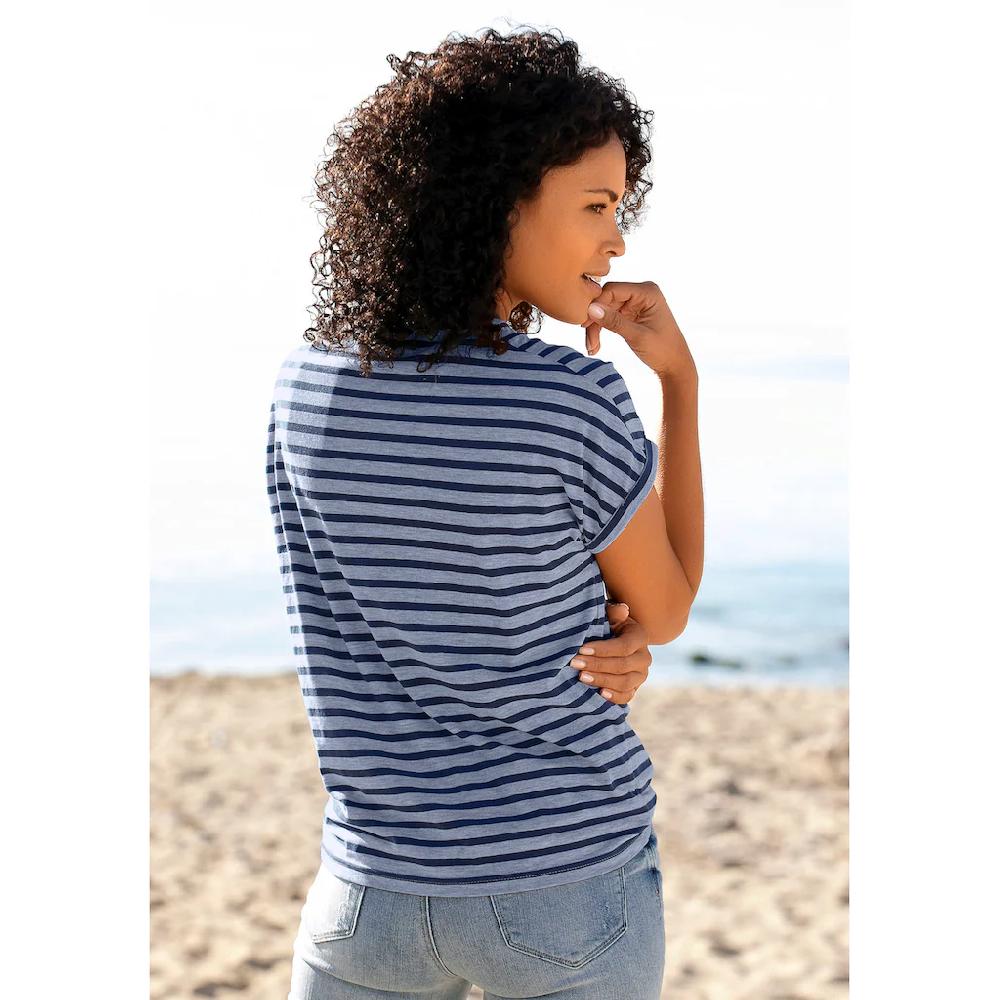 Elbsand Kurzarmshirt »Caira« mit Streifen T-Shirt aus Baumwoll-Mix sportlich und bequem Bis zu 65% Rabatt