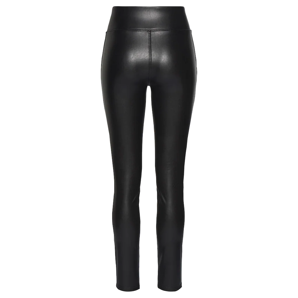 LASCANA Leggings in Lederoptik mit Reißverschlüssen Loungewear Sonderangebot der Fabrik