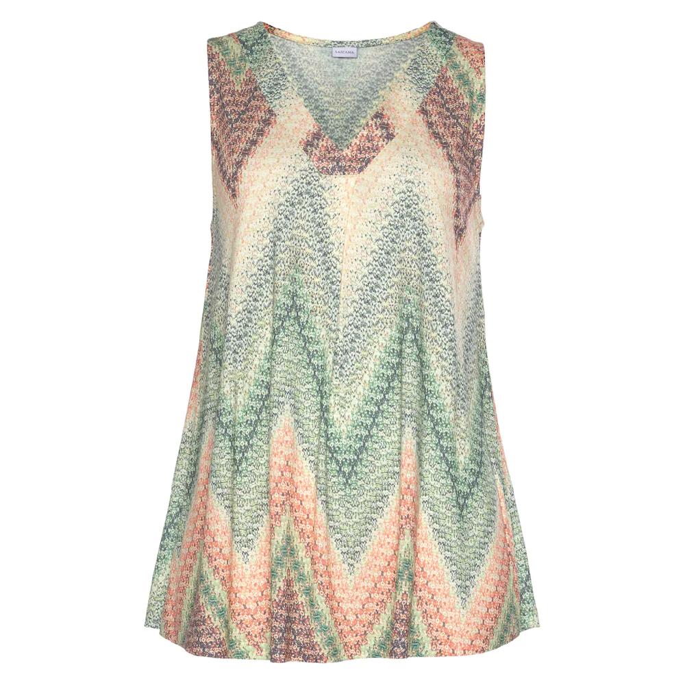 LASCANA Tanktop mit Alloverprint und V-Ausschnitt sommerliches Blusentop Riesige Rabatte