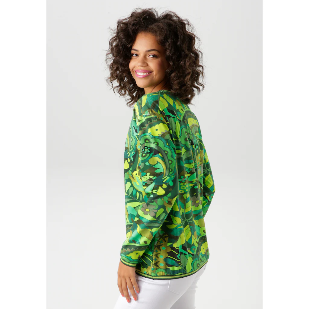Aniston CASUAL Sweatshirt mit extravagantem Druck im Batik-Dessin - NEUE KOLLEKTON Clearance-Verkauf