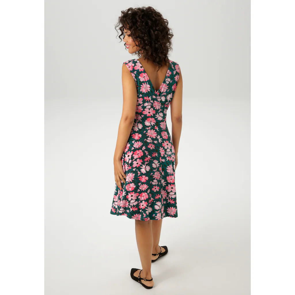 Aniston CASUAL Sommerkleid mit malerischen Blumendruck - jedes Teil ein Unikat - NEUE KOLLEKTION Begrenzt auf 3 Tage