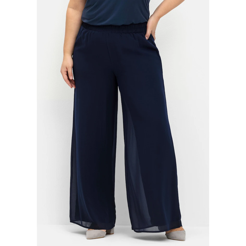 Sheego Schlupfhose »Große Größen« mit Chiffon im Lagenlook gefüttert Im Verkauf