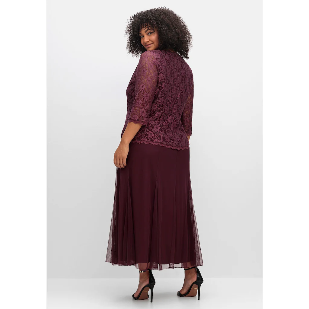 Sheego Abendkleid »Große Größen« mit Spitzenoberteil und Chiffonrock 50% Rabatt für begrenzte Zeit