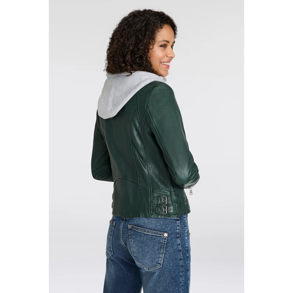 Mauritius Lederjacke »Nola LEGV« mit Kapuze mit abnehmbarer Jersey-Kapuze Outlet