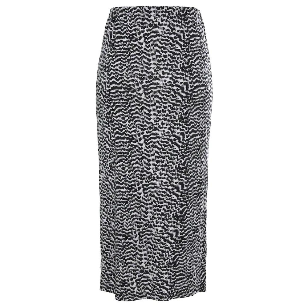 Vivance Midirock mit seitlicher Raffung und Schlitz Jerseyrock in Animalprint Auslauf