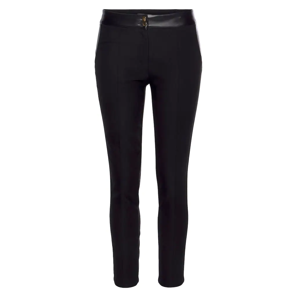 LASCANA Stretch-Hose mit Einsätzen aus Lederimitat elegante Jerseyhose casual-chic Fabrikverkauf