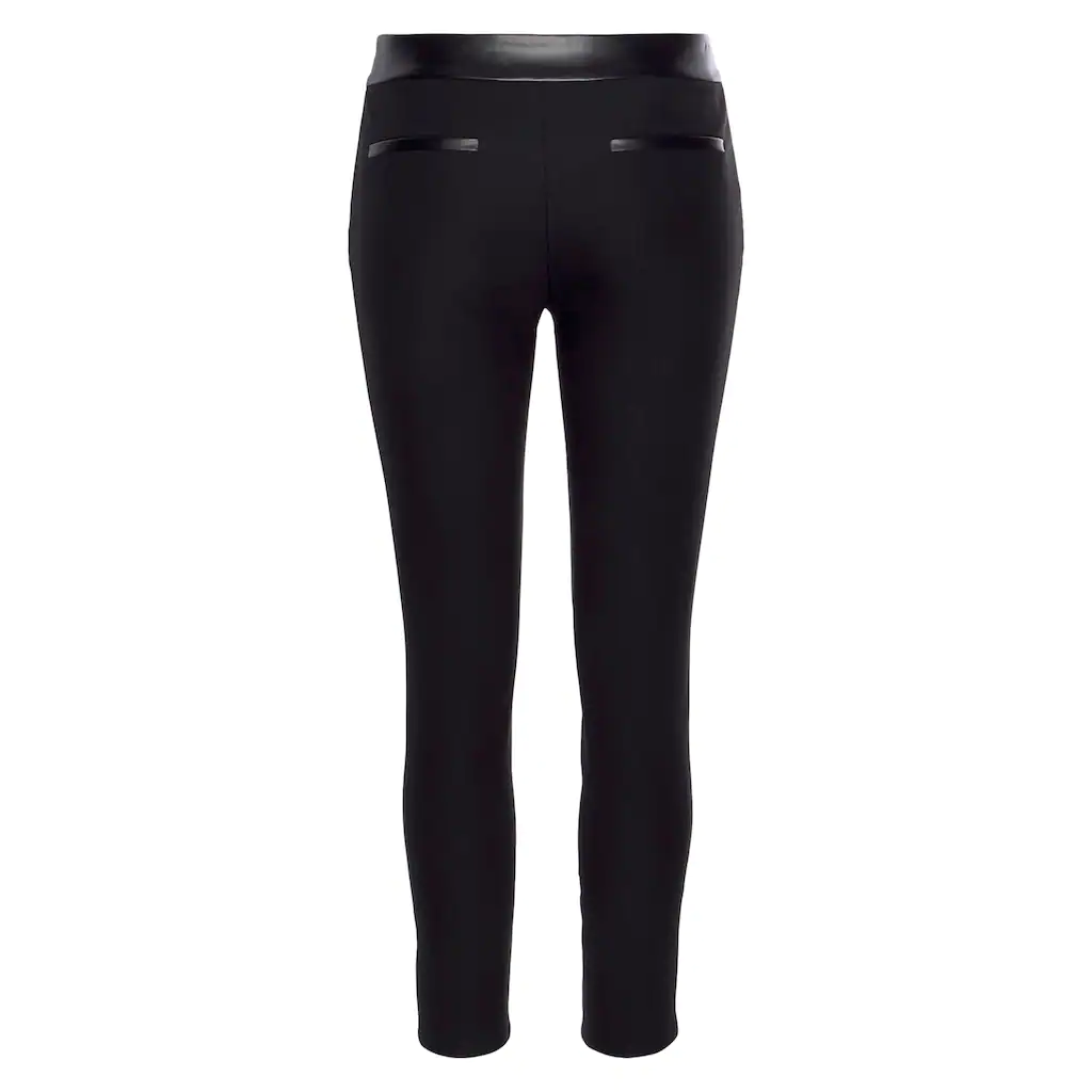LASCANA Stretch-Hose mit Einsätzen aus Lederimitat elegante Jerseyhose casual-chic Fabrikverkauf