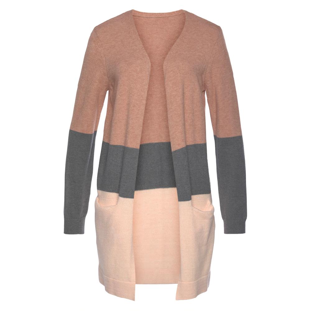 Vivance Cardigan mit Colorblock-Optik und Taschen lange Strickjacke Limitierter Zeitrabatt