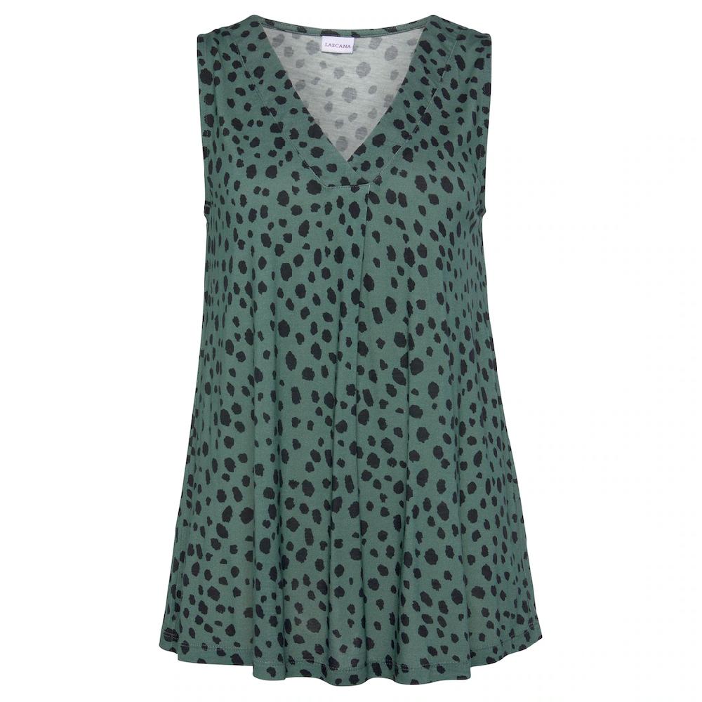 LASCANA Tanktop mit Alloverprint elegantes Blusentop ärmellos Günstig kaufen